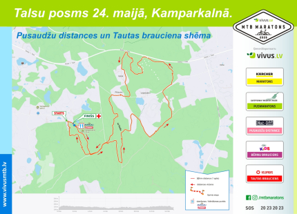 Publicētas distanču kartes Talsu posmam
